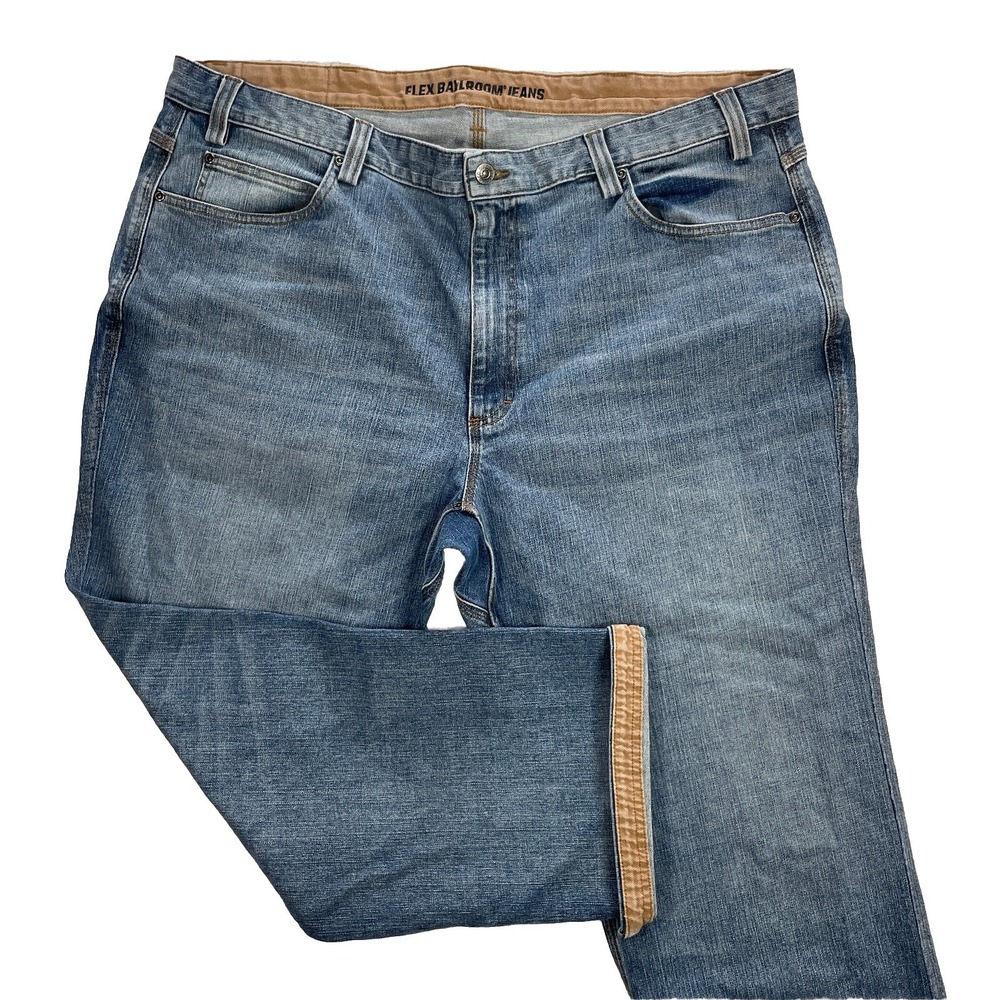 Duluth Trading Co Flex Ballroom Jeans Relaxed Fit 1% Spandex Blue 44X28(43x27.5)